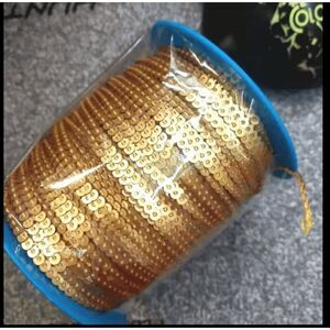 10 yards of Matte Gold Sequin Trim 3mm - Brand New